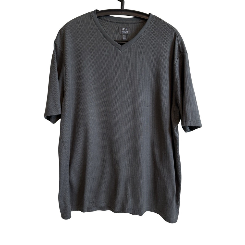 Joseph Abboud Mens Gray Short Sleeve Pullover Shirt XXL Ribbed Casual Office